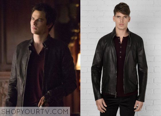 Vampire Diaries Stefan Salvatore Black Leather Jacket