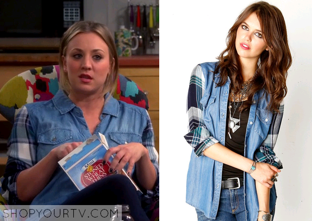 The Big Bang Theory: Season 7 Episode 14 Penny’s Plaid Sleeve Denim ...