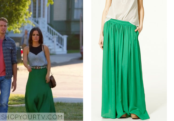 zara green maxi skirt
