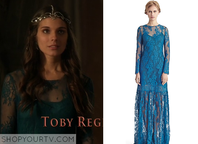 Reign: Season 1 Epsiode 18 Kenna's Teal Lace Gown | Shop Your TV