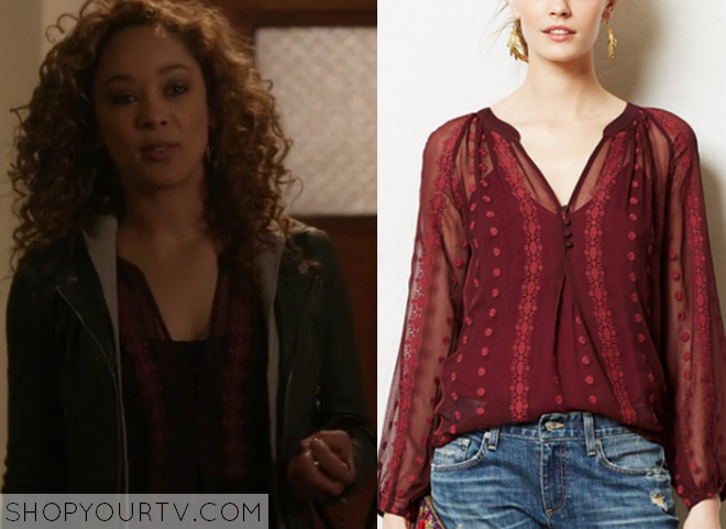Nashville: Season 2 Episode 21 Zoey's Red Embroidered Top | Shop Your TV