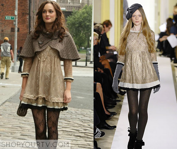 Gossip Girl: Season 1 Episode 9 Blair's Gold Lace Dress