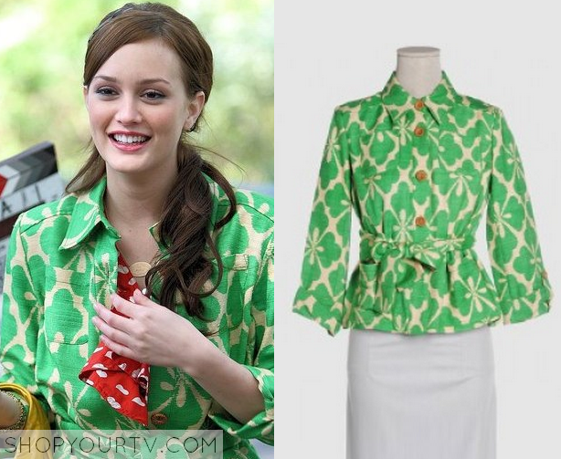 Gossip Girl Season 1 Episode 18 Blair s Green Print Jacket Shop