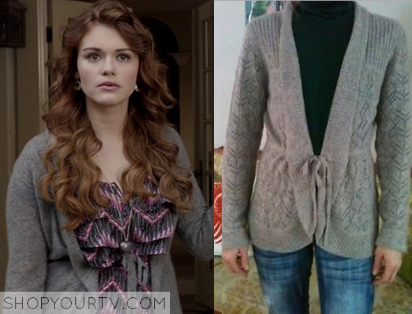 Teen Wolf: Season 2 Episode 7 Lydia's Grey Tie Front Cardigan