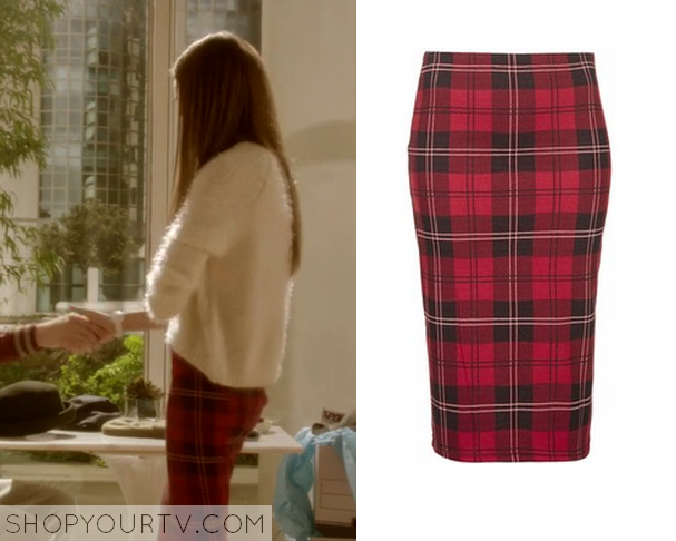 Red Band Society: Season 1 Episode 3 Emma's Red Plaid Pencil Skirt Fashion, Clothes, Outfits and on | Shop Your TV