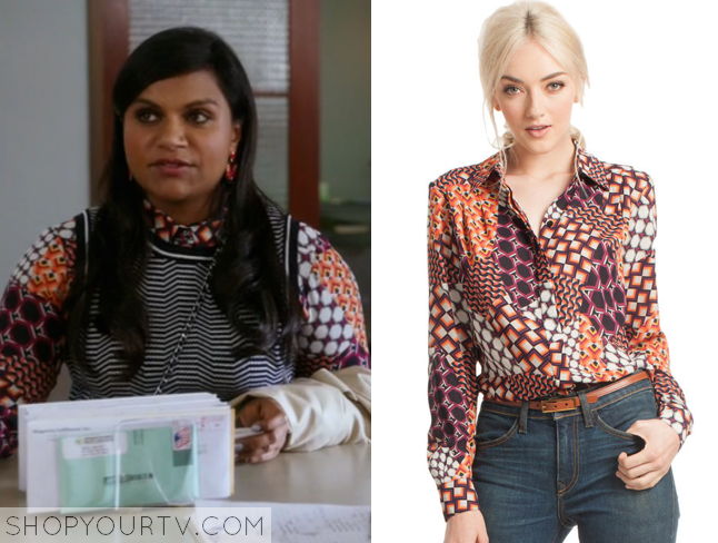 The Mindy Project: Season 3 Episode 5 Mindy's Printed Shirt | Shop Your TV