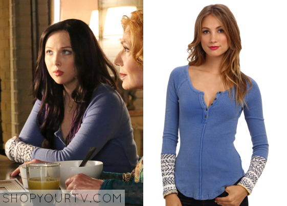 Castle: Season 7 Episode 6 Alexis' Embroidered Cuff Thermal Henley