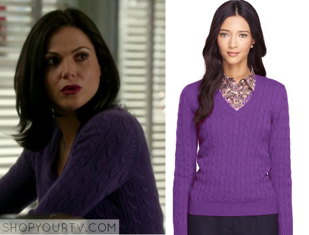 OUAT: Season 4 Episode 12 Regina's Purple Cable Knit Sweater