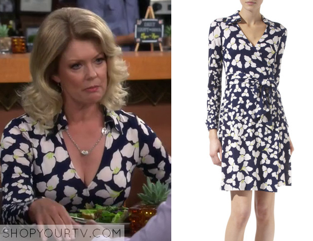 Baby Daddy: Season 4 Episode 5 Mary Hart's Blue Floral Dress | Shop Your TV