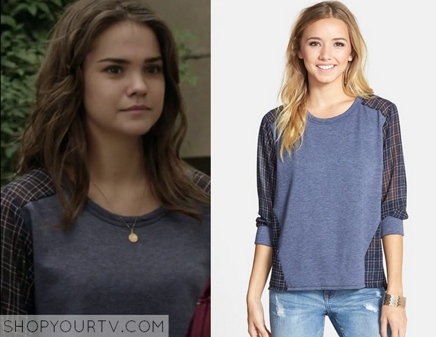 The Fosters: Season 2 Episode 18 Callie's Mesh Grid Sweatshirt | Shop ...