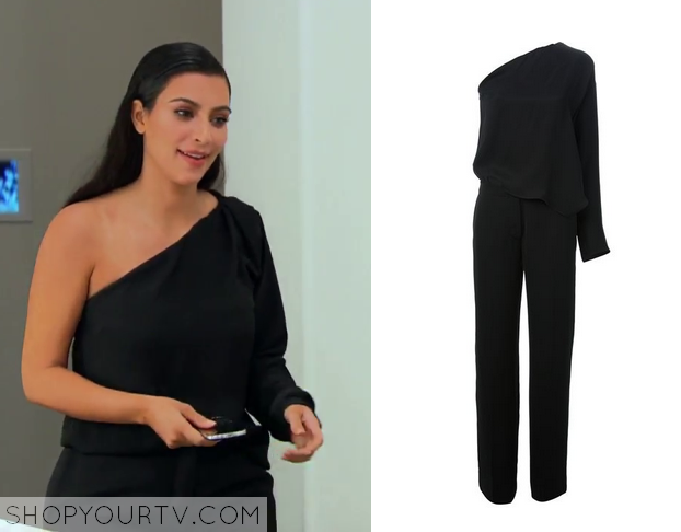 one sleeve black jumpsuit