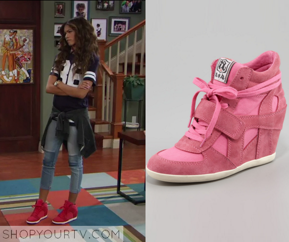 pink wedge sneakers