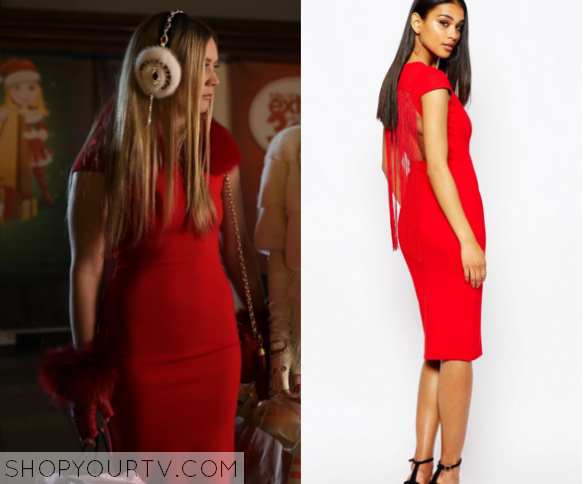 Scream Queens: Season 1 Episode 11 Chanel #3's Red Fringe Back Dress