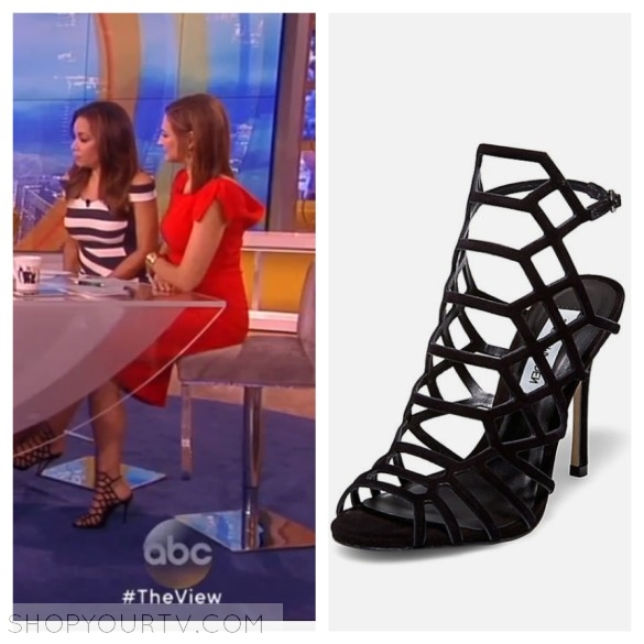 The View: May 2016 Paula's Black Open Toe Cage Sandals | Shop Your TV