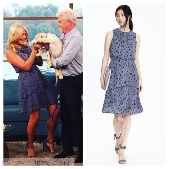 banana republic blue polka dot dress