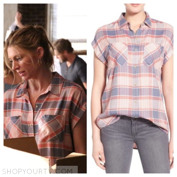 TREASURE&BOND DRAPEY PLAID SHIRT