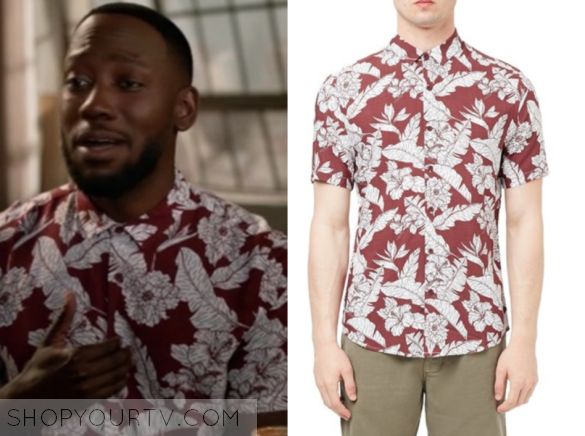 MEN'S TOPMAN FLORAL PRINT SHIRT