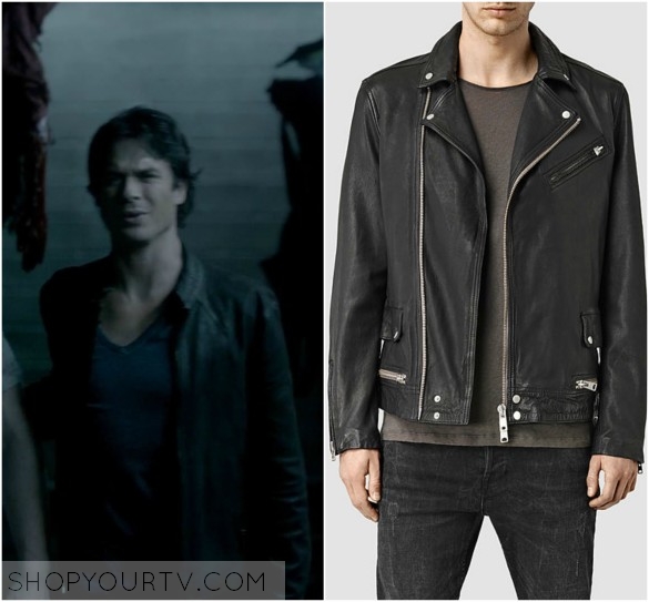 Damon Salvatore Your Tv The Vampire Diaries Season 8 Episode 01 Damon S Leather Moto Jacket