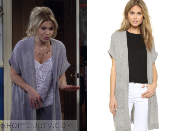 D J Tanner S Grey Long Cardigan Fuller House Shop Your Tv