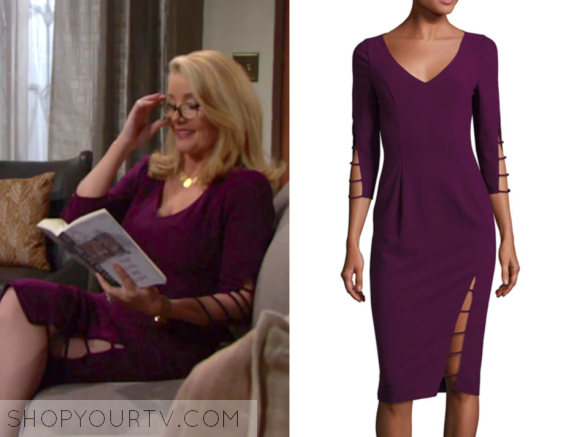 The Young and the Restless: February 2017 Nikki's Purple V-Neck Cutout ...