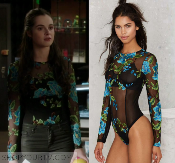 Switched at Birth: Season 5 Episode 6 Bay's Floral Mesh Bodysuit