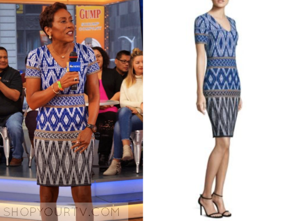 Good Morning America: February 2017 Robin Roberts' Blue Ikat Dress ...