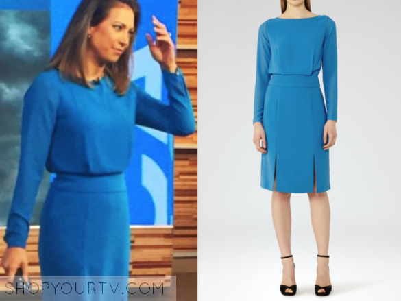 Good Morning America: April 2017 Ginger Zee's Blue Long Sleeve Dress ...