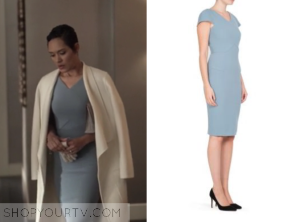 ROLAND MOURET TOURNAY WOOL SHEATH DRESS