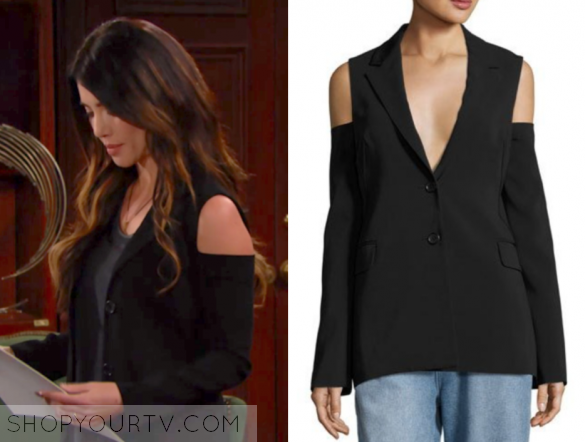 Robert Rodriguez Cold-Shoulder Two-Button Blazer,