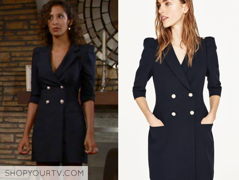 navy blazer dress zara