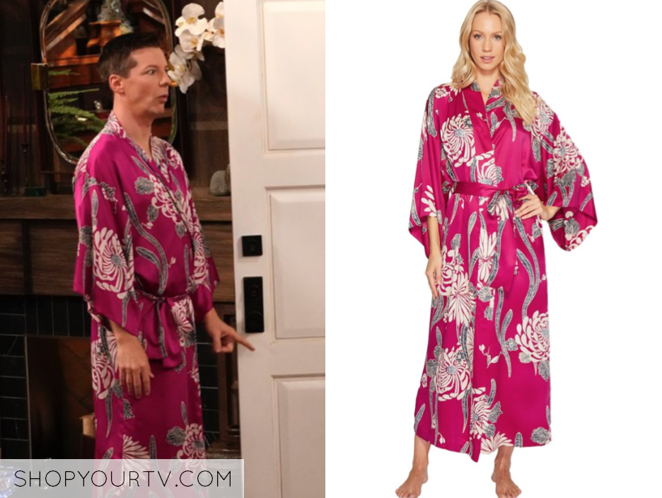 Natori Aziome Floral-Print Long Robe