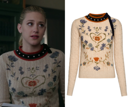 Riverdale: Season 2 Episode 11 Betty's Cable Knit Floral Sweater | Shop ...