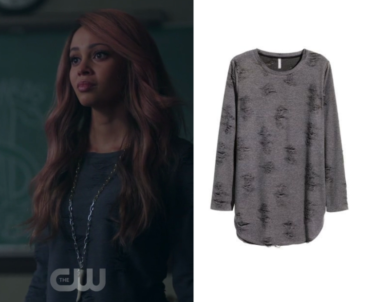 Riverdale: Season 2 Episode 11 Toni's Grey Distressed Sweater | Shop ...