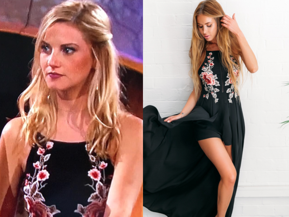 hello molly ROSE IN LOVE MAXI PLAYSUIT BLACK
