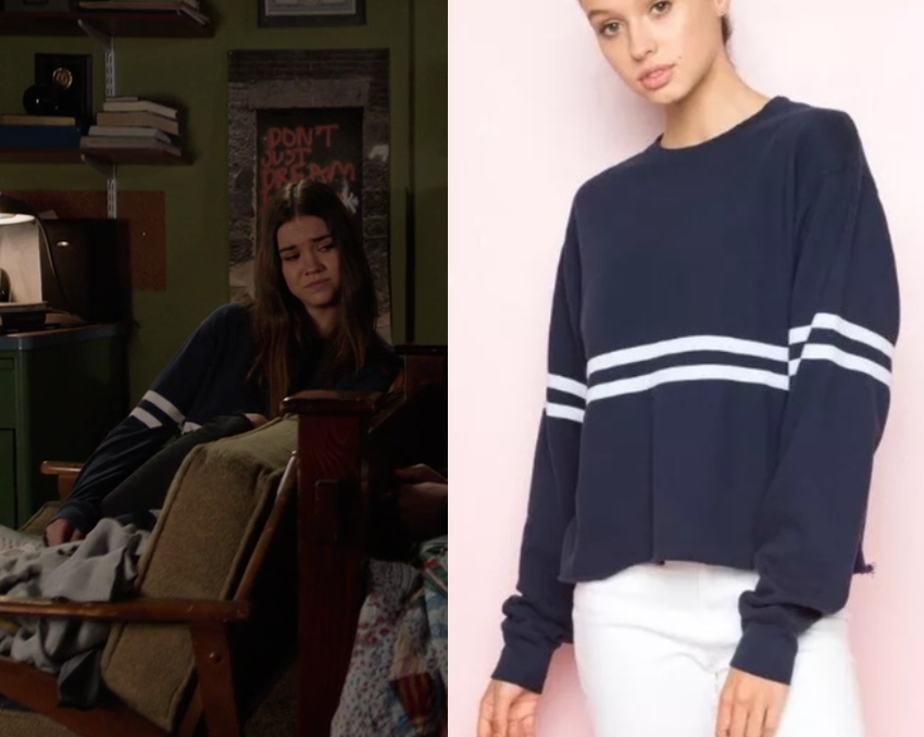 The Fosters: Season 5 Episode 15 Callie's Navy Striped Sweater ...