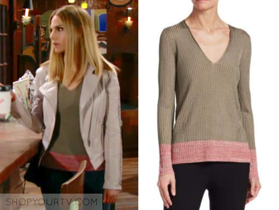Rag & Bone Alyssa Contrast V-Neck Sweater