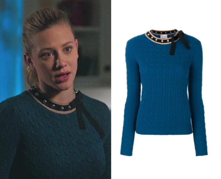 Riverdale: Season 2 Episode 22 Betty's Studded Neck Trim Cable Knit ...