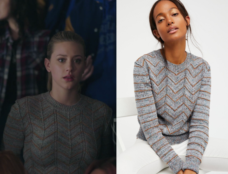 Riverdale: Season 2 Episode 22 Betty's Grey Chevron Sweater | Shop Your TV