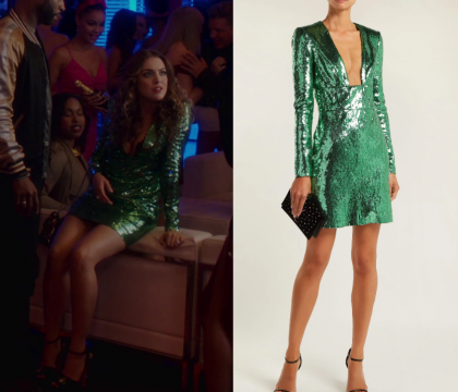 Dynasty: Season 2 Episode 2 Fallon's Green Sequin Mini Dress | Shop Your TV