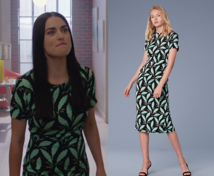 Supergirl: Season 4 Episode 6 Lena's Leaf Print Midi Dress ...