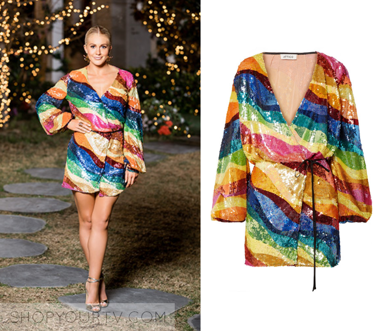 attico rainbow sequin dress