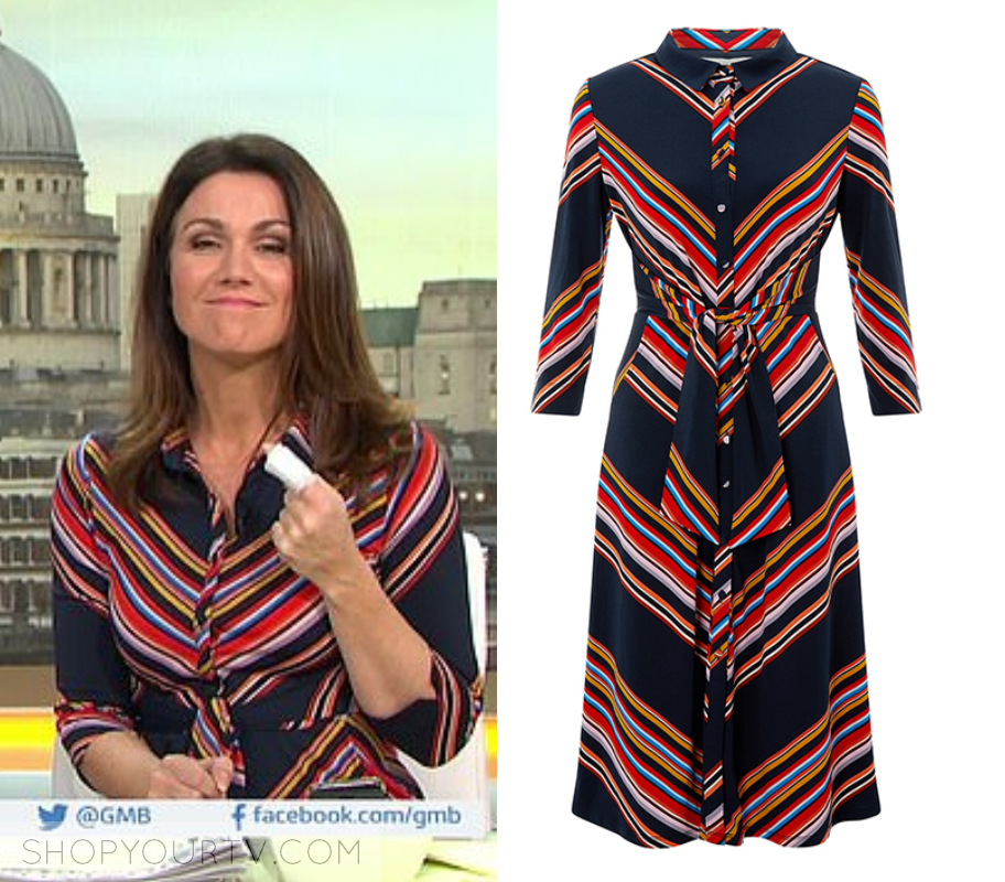 Good Morning Britain: November 2018 Susanna's Black & Red Striped Dress ...