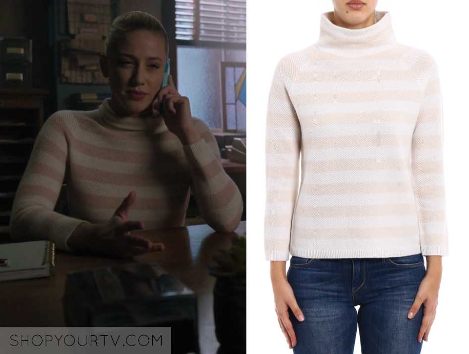 Riverdale: Season 3 Episode 10 Betty's Pink and White Striped Sweater ...