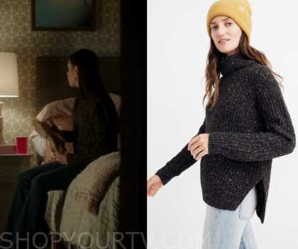 madewell colorfleck ribbed turtleneck sweater