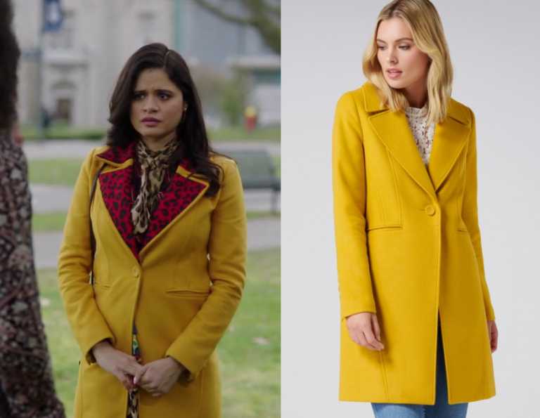 Charmed: Season 1 Episode 15 Maggie's Yellow Leopard Coat | Shop Your TV