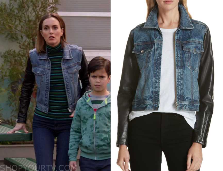 Single Parents: Season 1 Episode 18 Angie's Leather Denim Jacket ...