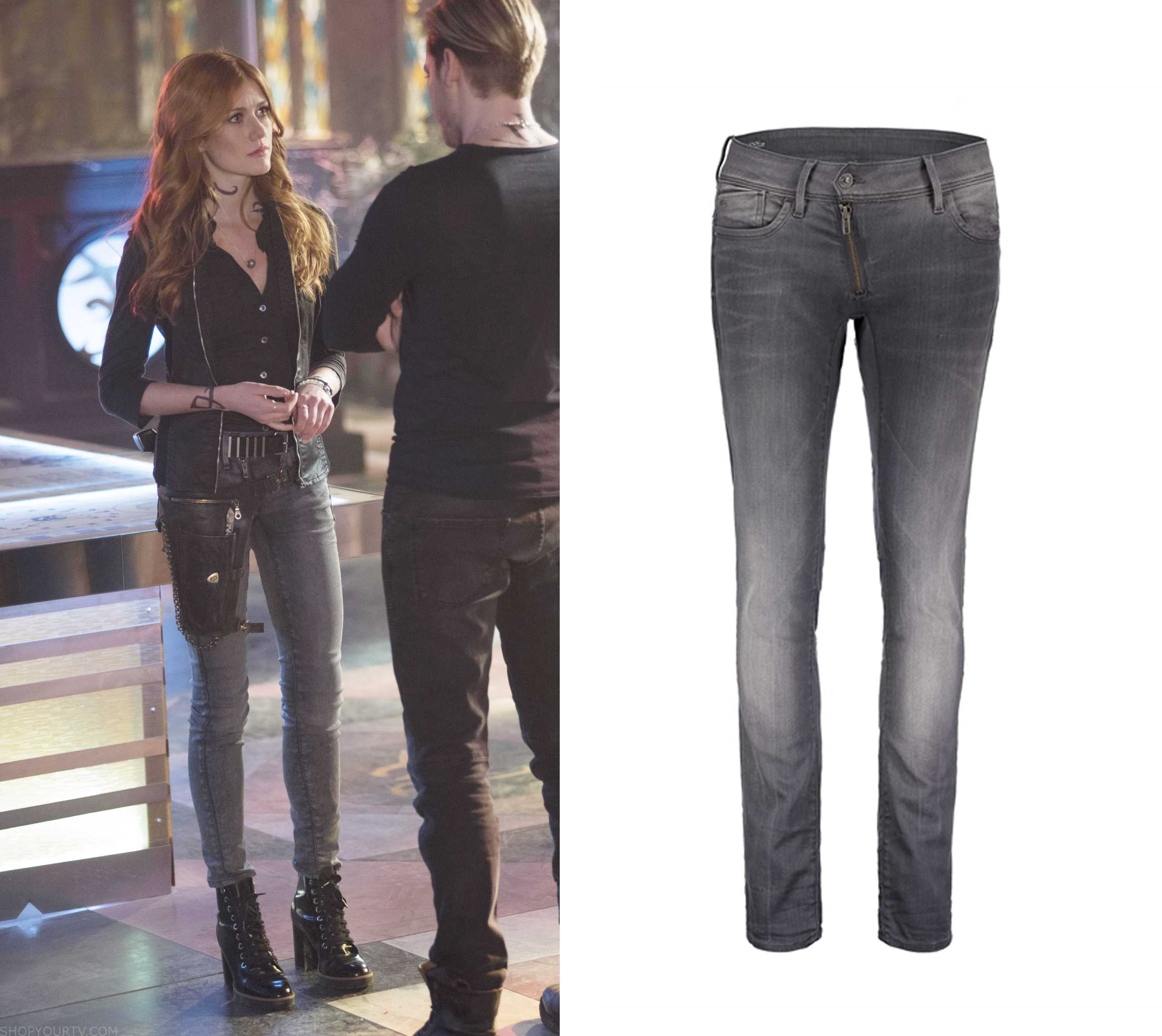 Shadowhunters: Season 3 Episode 13 Clary's Asymmetrical Zip Skinny Jeans |  Fashion, Clothes, Outfits and Wardrobe on | Shop Your TV