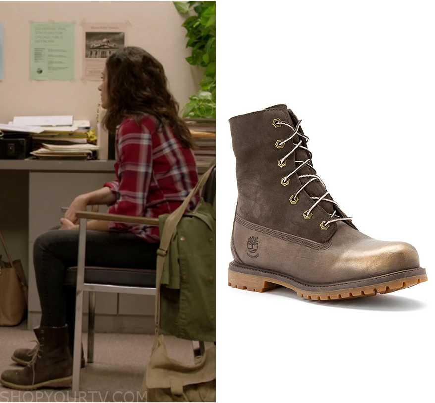 Shameless: Season 9 Episode 13 Fiona's Grey Lace Up Combat Boots.