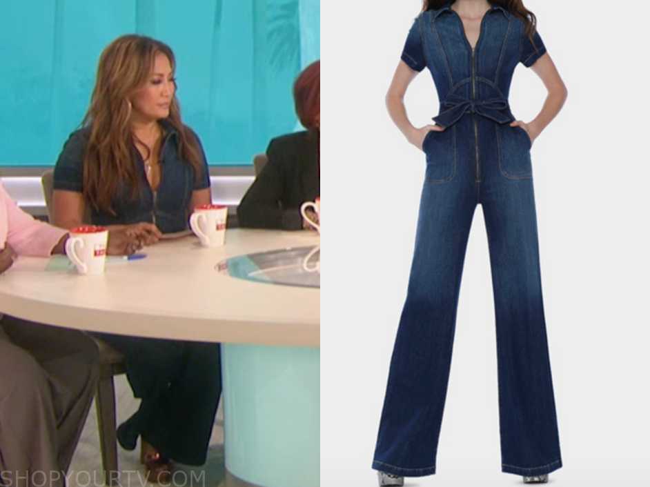 The Talk: April 2019 Carrie Ann Inaba's Denim Zipper Jumpsuit | Fashion ...