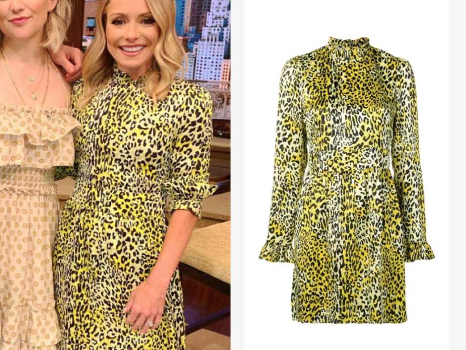 Live with Kelly and Ryan: April 2019 Kelly Ripa's Yellow Leopard Dress ...